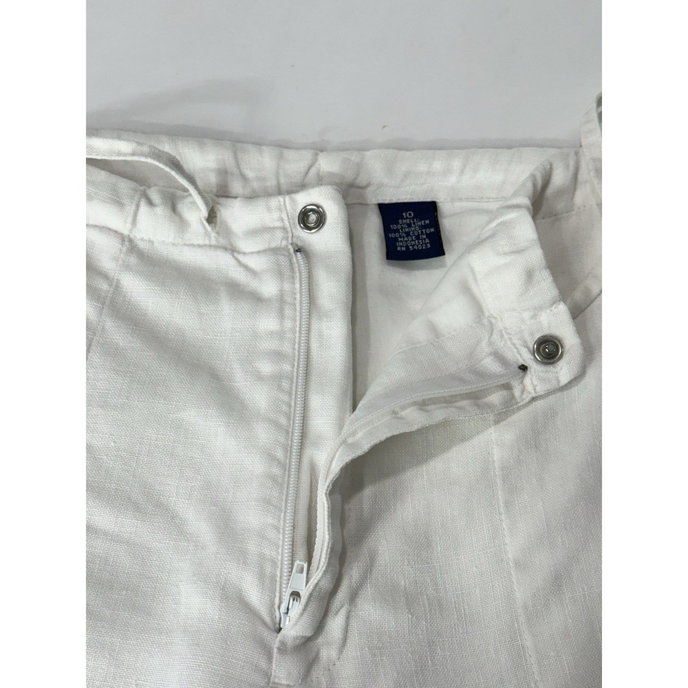 GAP Lined 100% Linen Wide Leg Drawstring Pants Size 12 White Summer Effortless - Picture 7 of 11